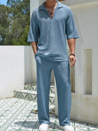 City Estate Short-Sleeve Suit Set
