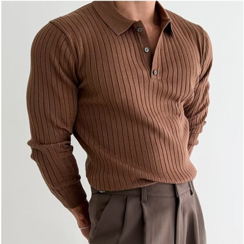 Cambridge Buttoned Long Sleeve Polo