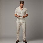 Seaside Linen-Mesh Camp Shirt