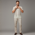 Seaside Linen-Mesh Camp Shirt