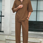 City Estate Short-Sleeve Suit Set