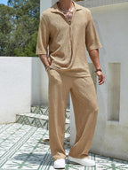 City Estate Short-Sleeve Suit Set