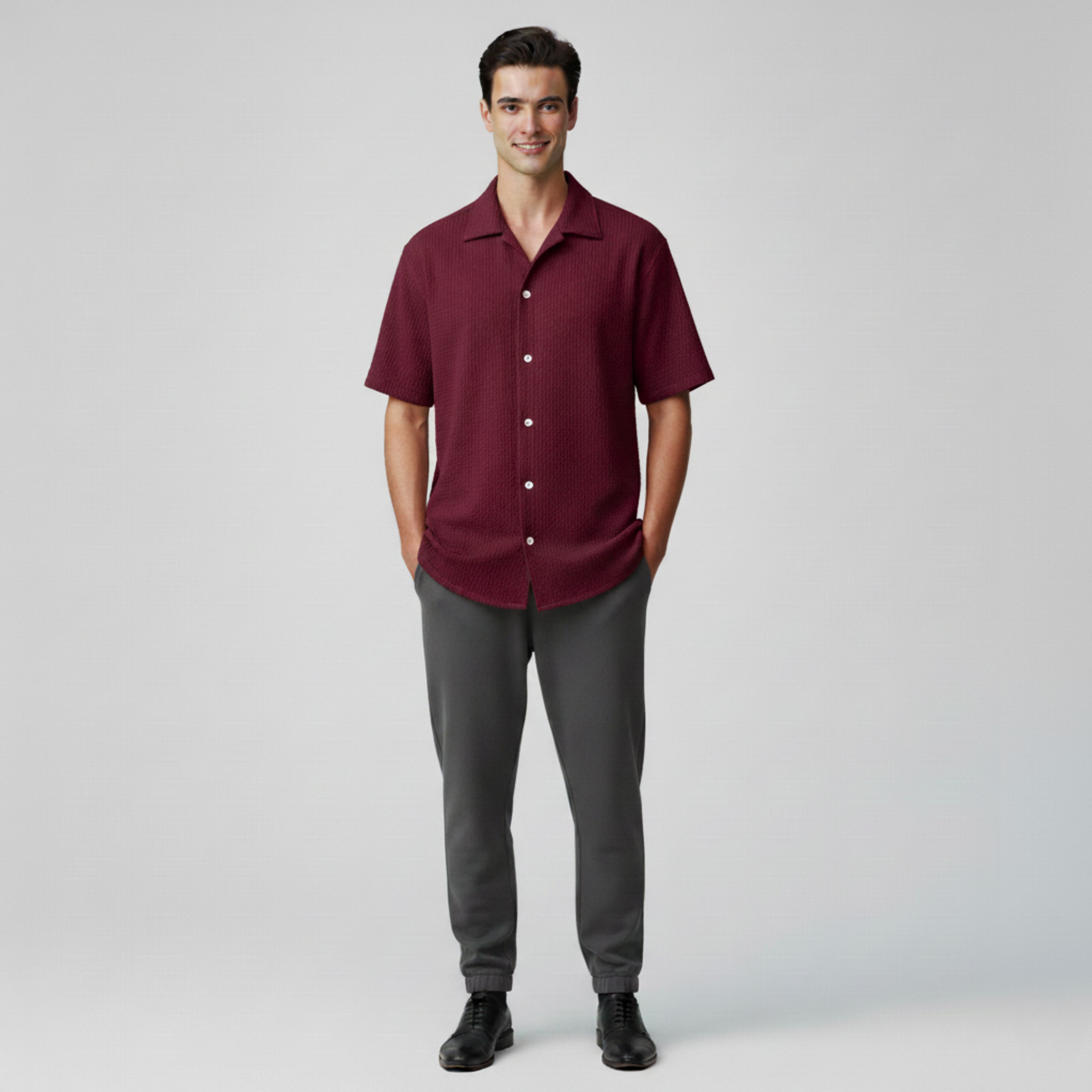 Oxford Short-Sleeve Lapel Shirt