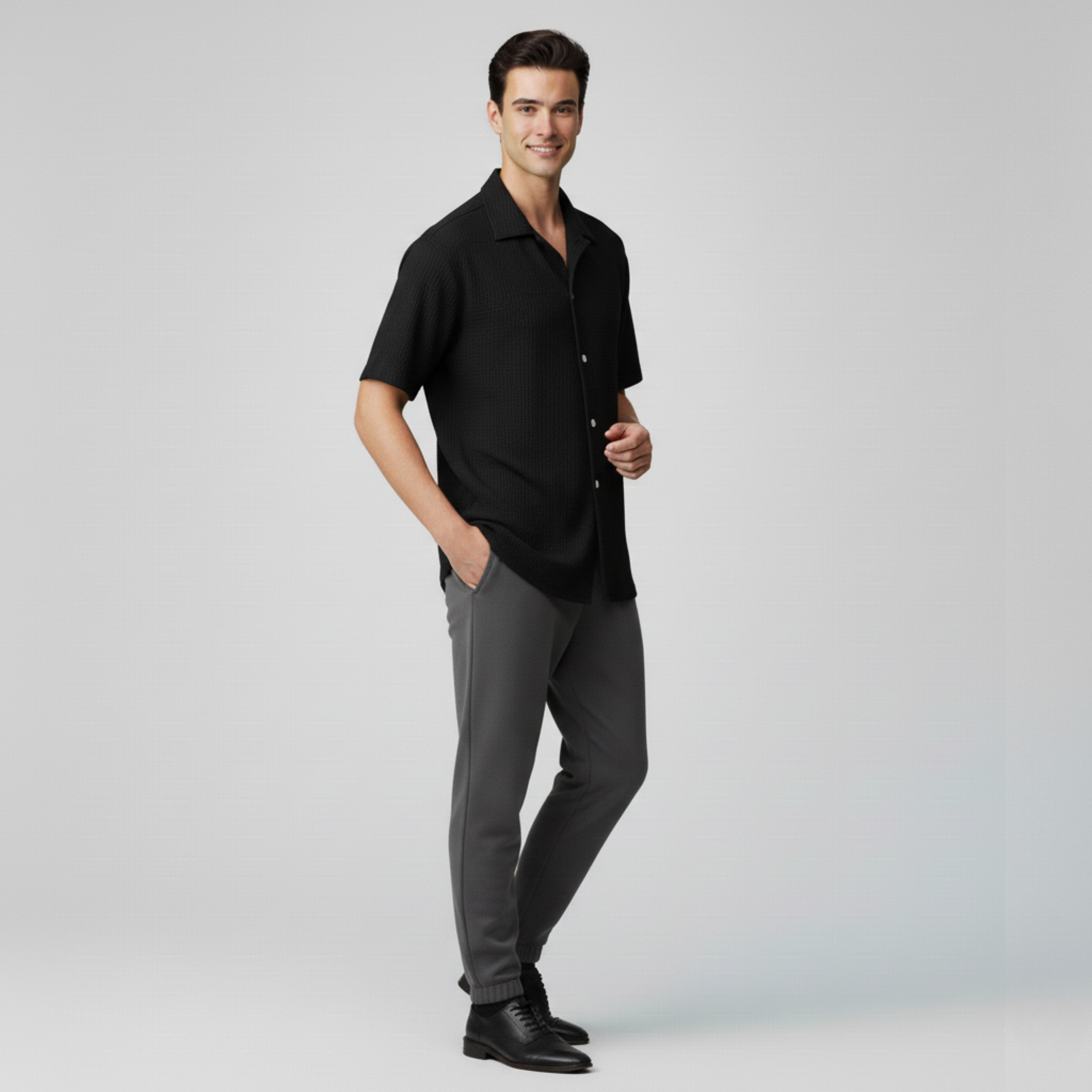 Oxford Short-Sleeve Lapel Shirt