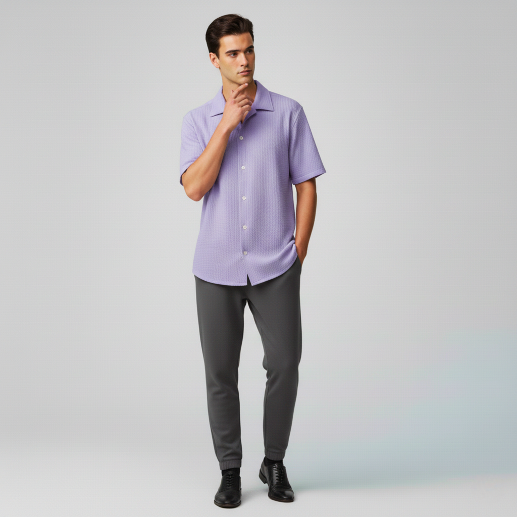 Oxford Short-Sleeve Lapel Shirt