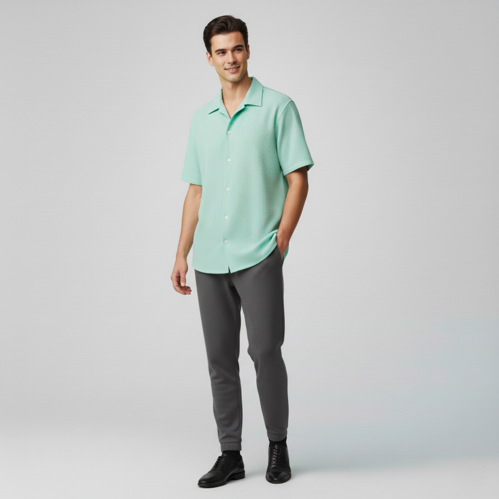 Oxford Short-Sleeve Lapel Shirt