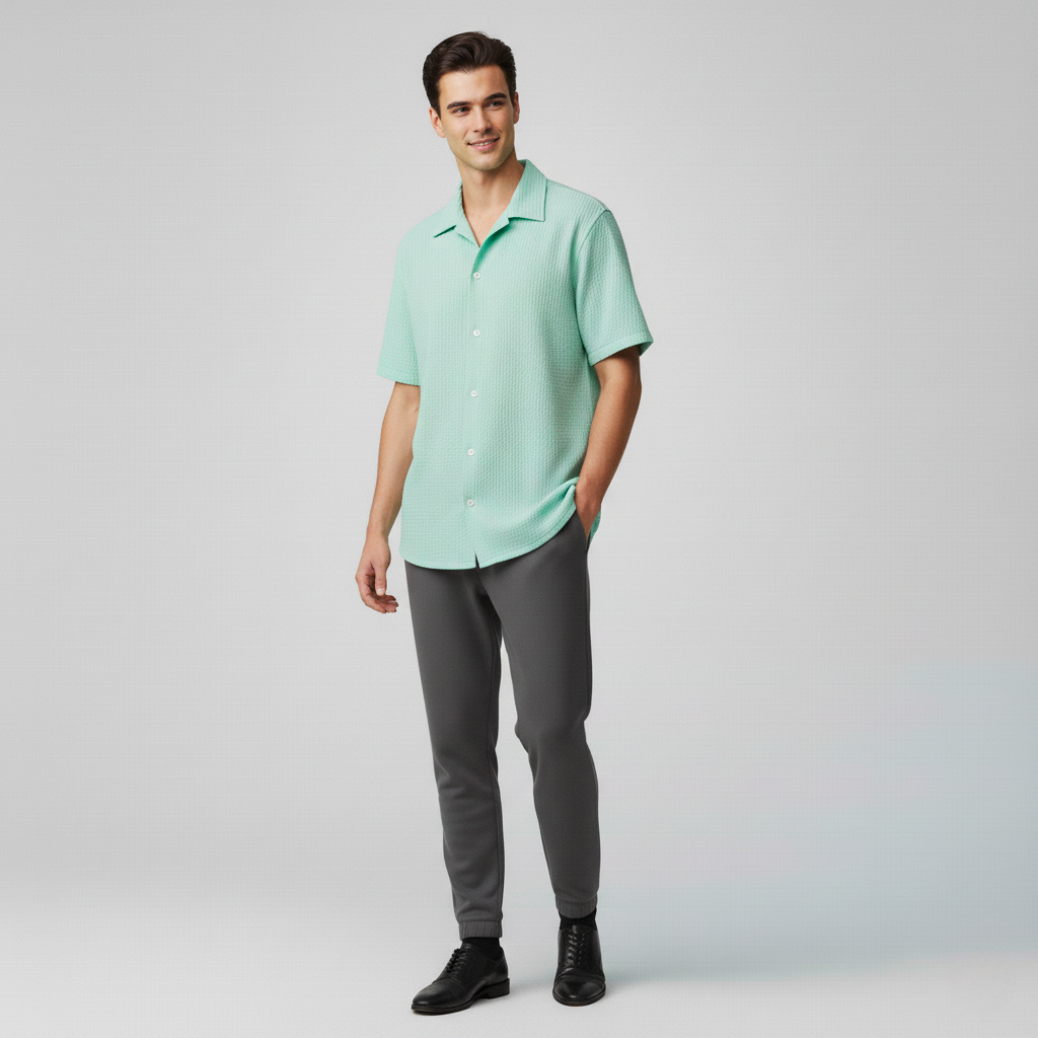 Oxford Short-Sleeve Lapel Shirt