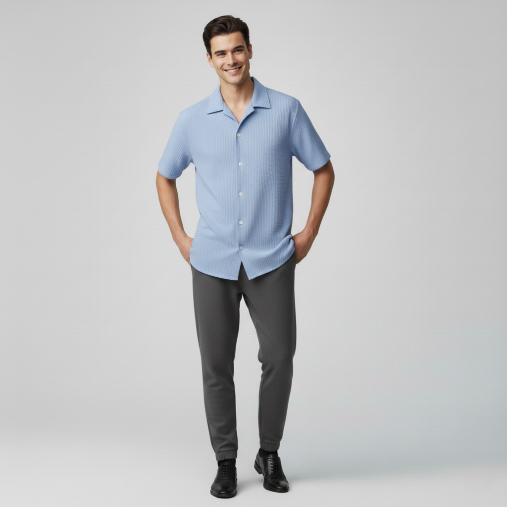 Oxford Short-Sleeve Lapel Shirt