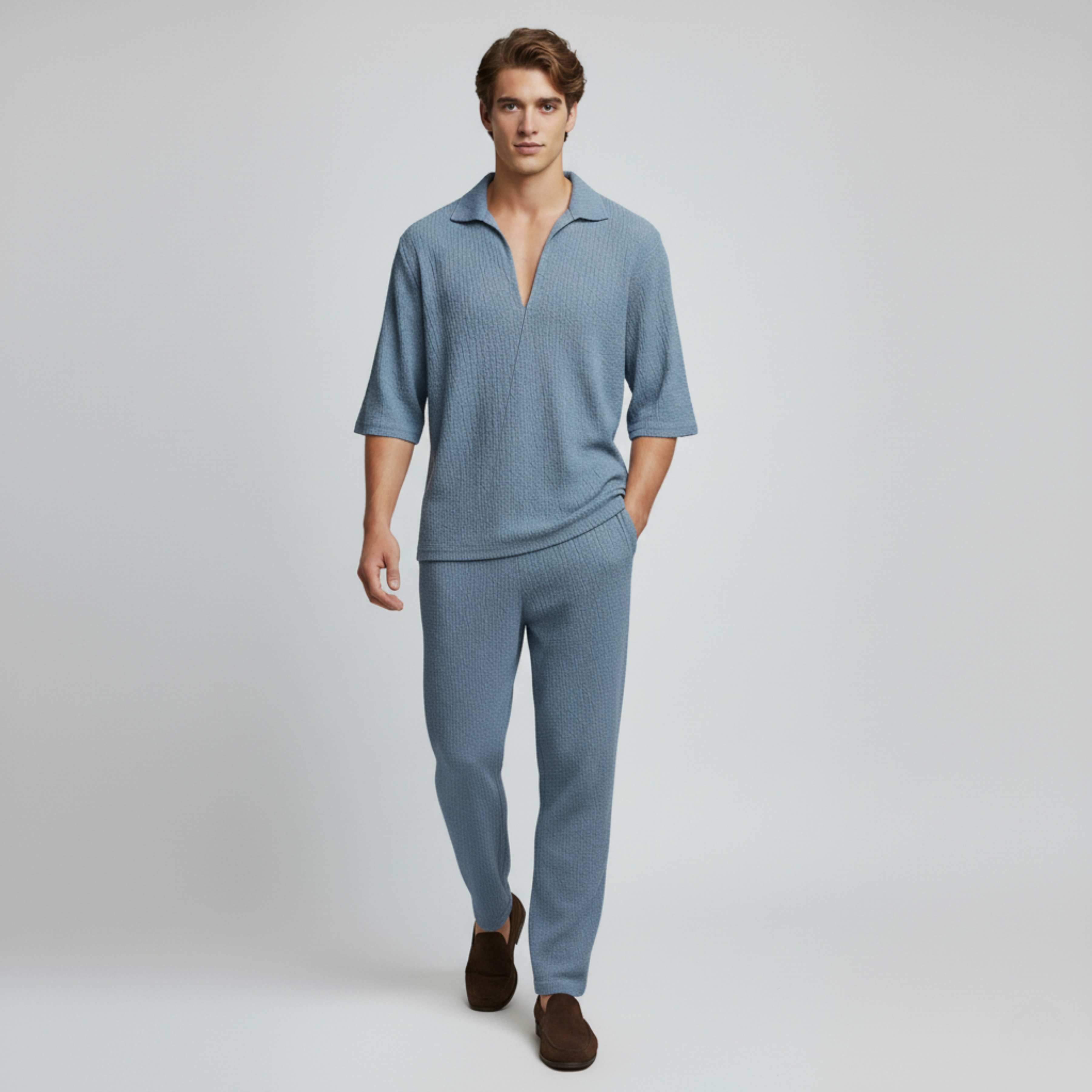 City Estate Short-Sleeve Suit Set