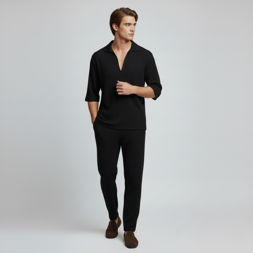 City Estate Short-Sleeve Suit Set