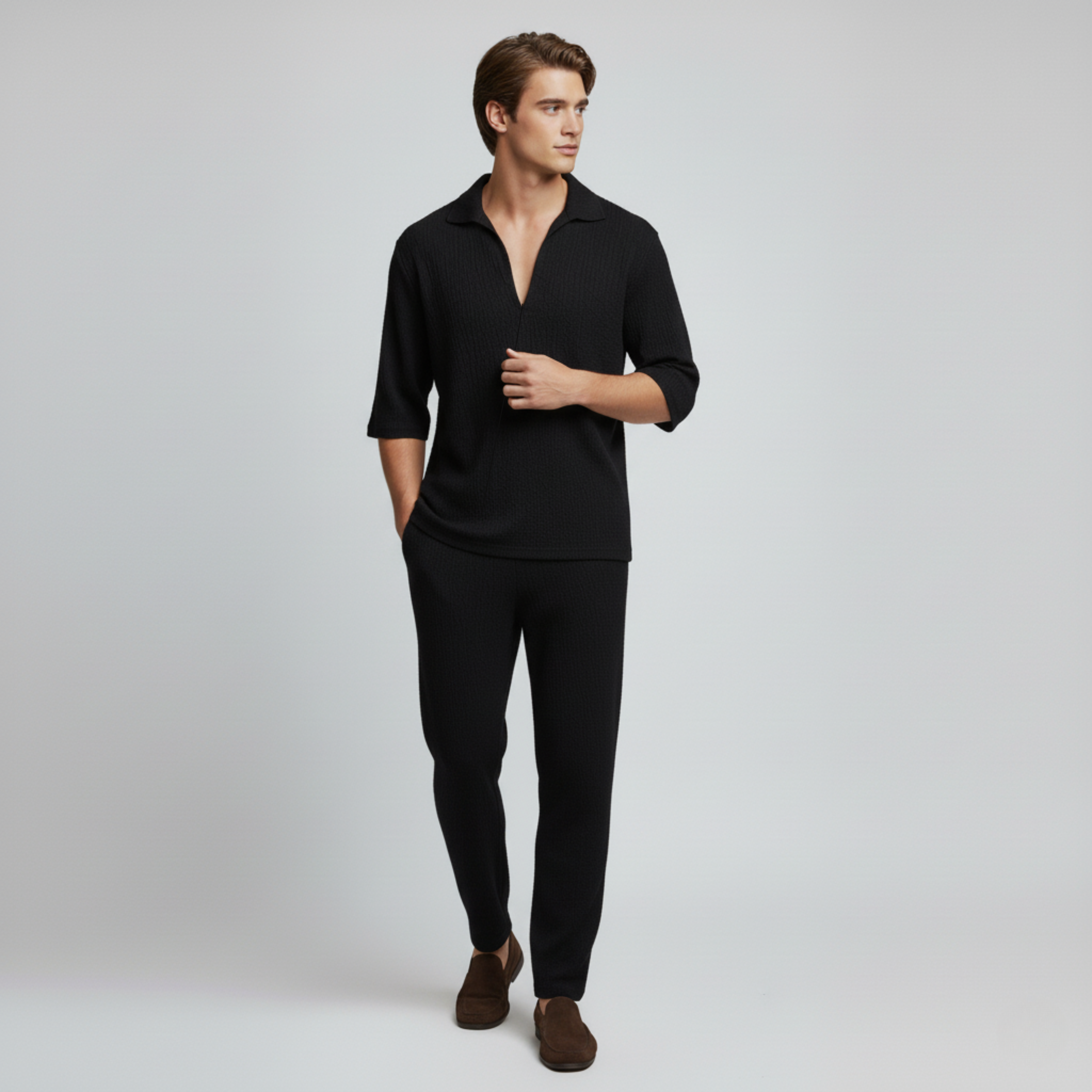 City Estate Short-Sleeve Suit Set
