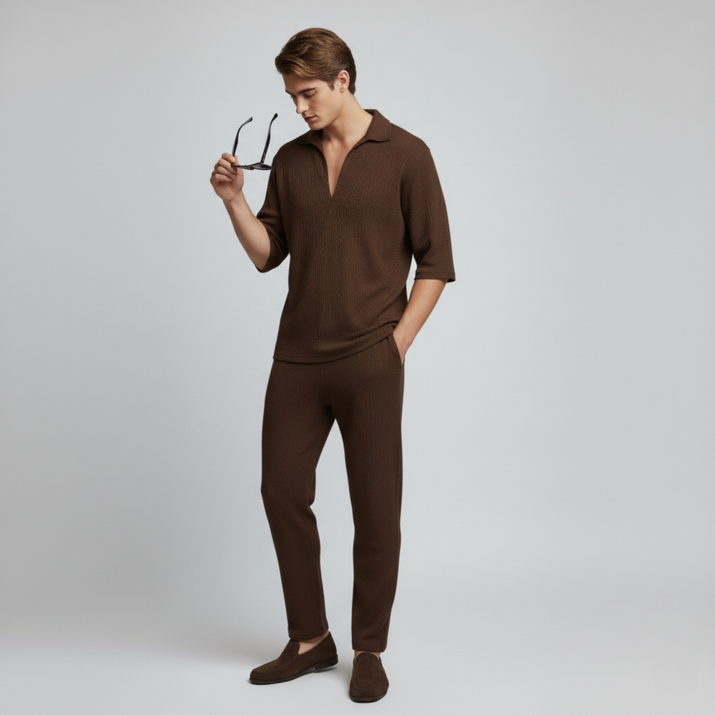 City Estate Short-Sleeve Suit Set