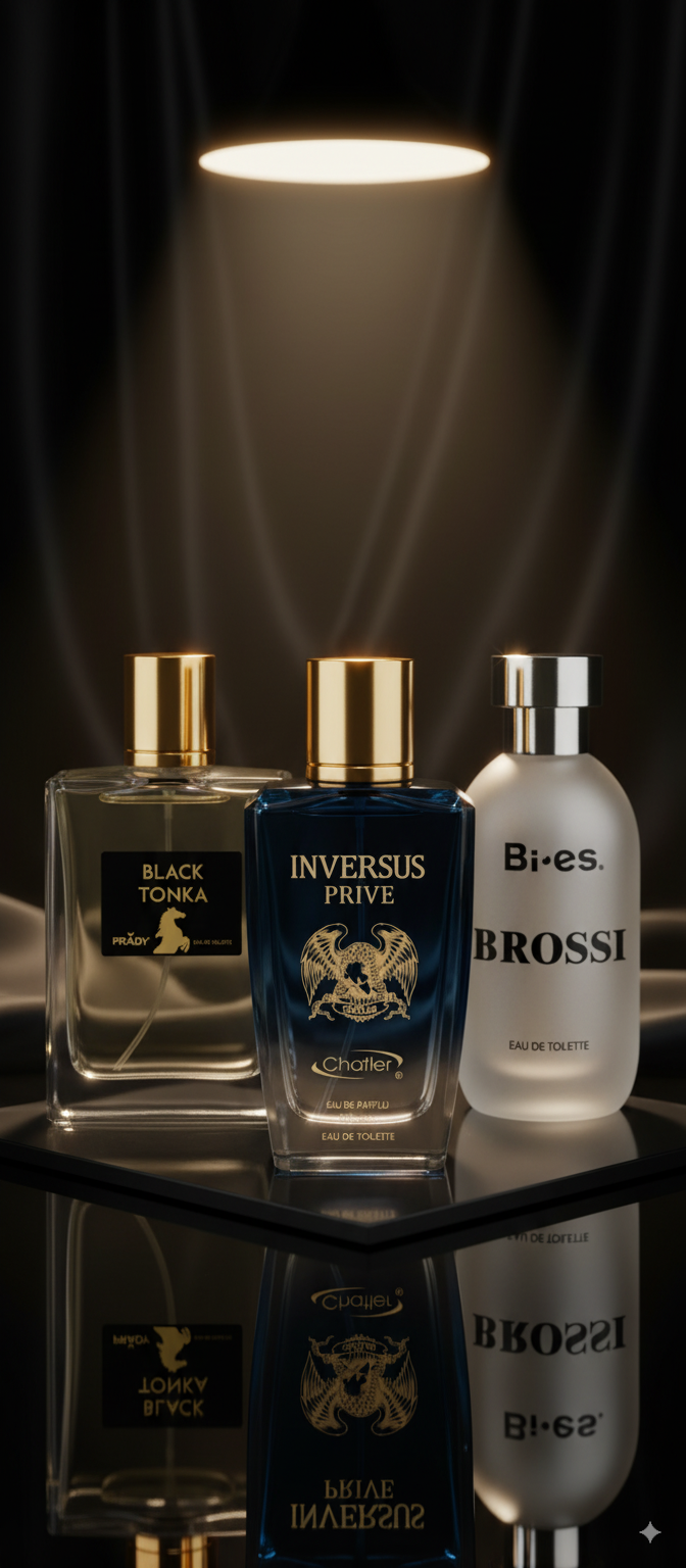 Set de 3 perfumes: Black Tonka, Inversus Prive Pour Homme, Brossi Pour Homme
