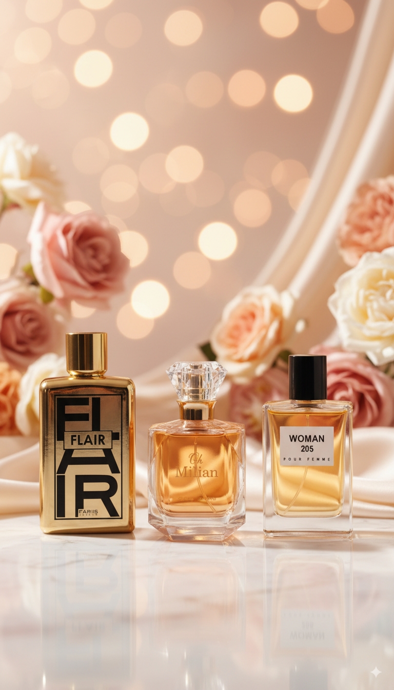 Set de 3 perfumes: Flair pour Femme, Milian pour Femme, Woman 205 para Mujer