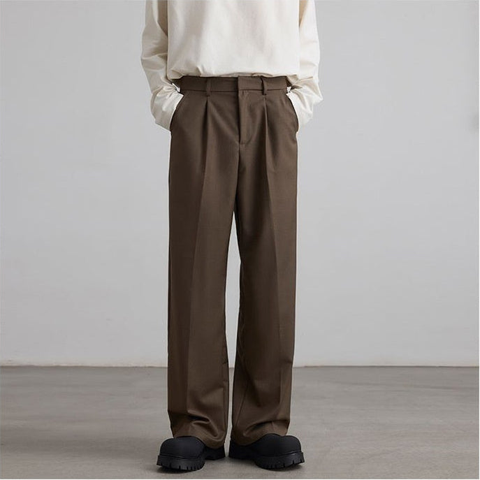 Neutral Row Pleated Casual Suit Pant